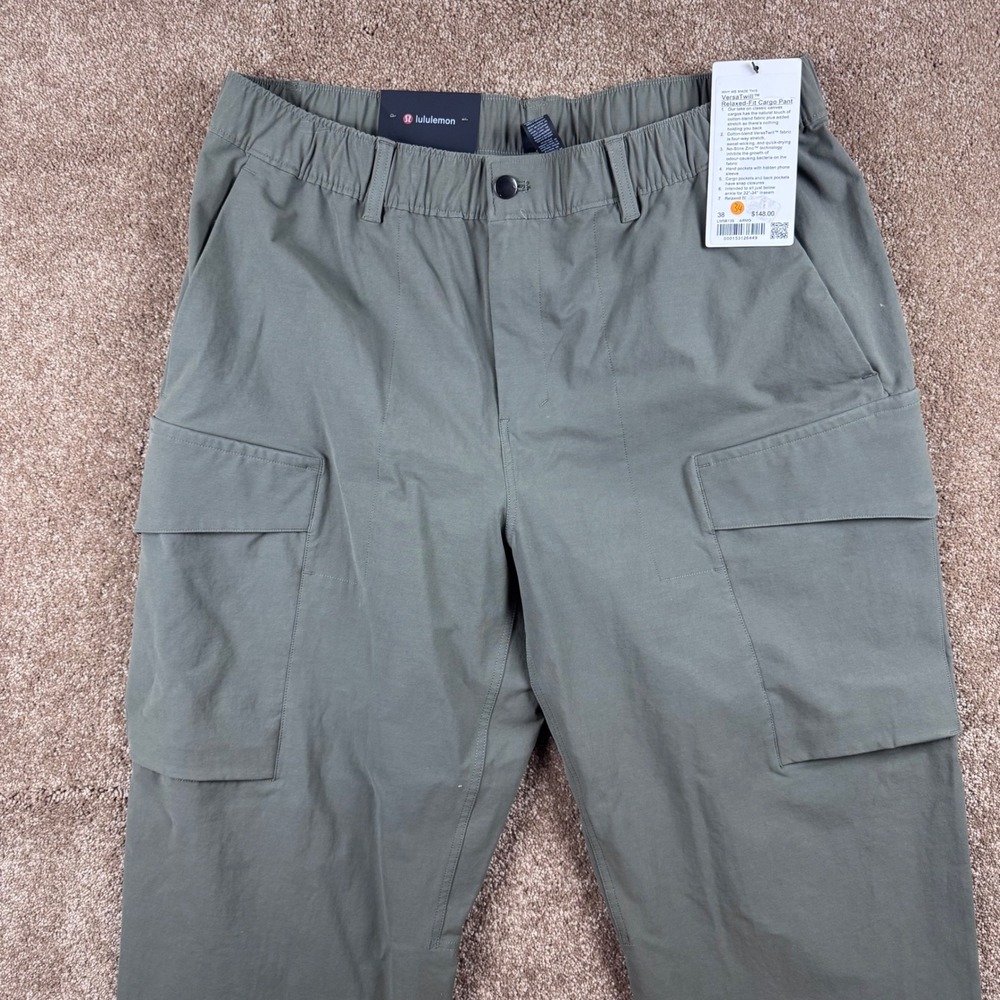 Lululemon VersaTwill Relaxed-Fit Cargo Pant Army Green Mens‎ 38 LM5B13S NEW $148 - Picture 7 of 13